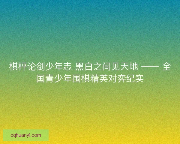 棋枰论剑少年志 黑白之间见天地 —— 全国青少年围棋精英对弈纪实